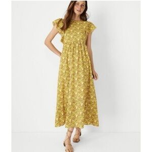 Ann Taylor Yellow Floral Maxi Dress